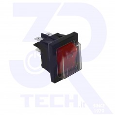 INTERRUTTORE LUMINOSO ROSSO C/PROTEZ. 22X30MM 4C