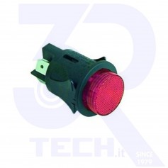 INTERRUTTORE LUMINOSO ROSSO D=24MM 4C
