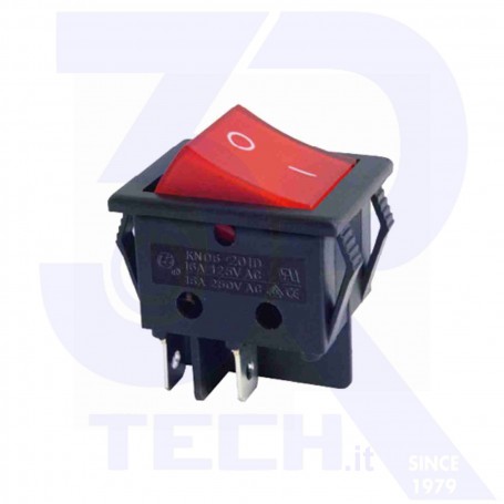 INTERRUTTORE LUMINOSO ROSSO 22X30MM 4C