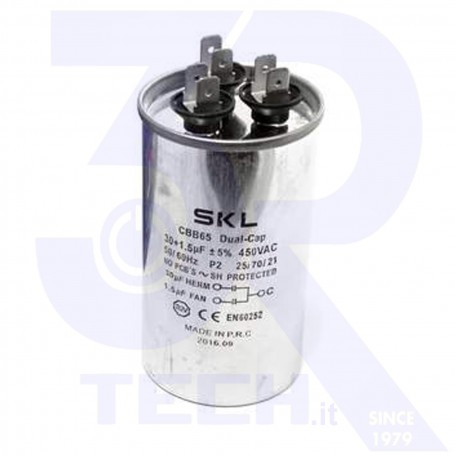 CONDENSATORE 30+1.5MF  450V AC X  CLIMA