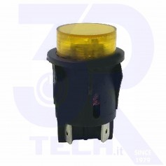 INTERRUTTORE LUMINOSO GIALLO D=24MM 4C