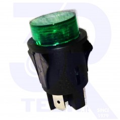 INTERRUTTORE LUMINOSO VERDE D=24MM 4C