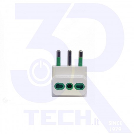 ADATTATORE TRIPLO SPINA 2P+T 16A