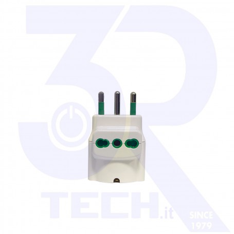 ADATTATORE TRIPLO SPINA 2P+T 16A
