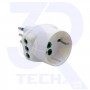 ADATTATORE TRIPLO 10A 2 PRESE 10A+1 PRESA SCHUKO