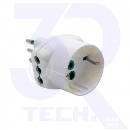 ADATTATORE TRIPLO 10A 2 PRESE 10A+1 PRESA SCHUKO
