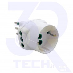 ADATTATORE TRIPLO 10A 2 PRESE 10A+1 PRESA SCHUKO