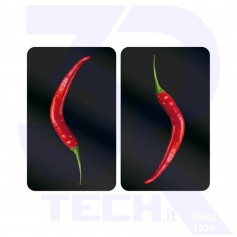 2PZ COPRIFORNELLO IN VETRO PEPERONI